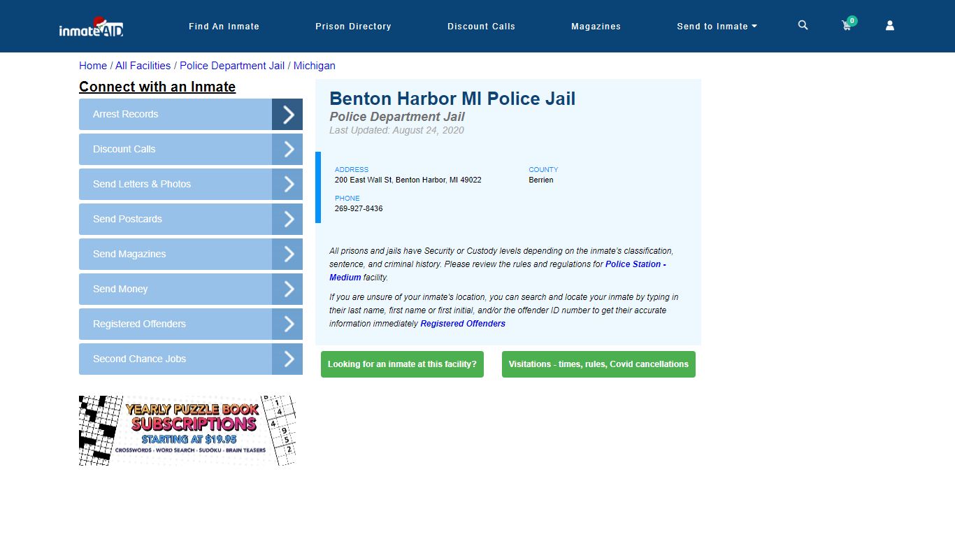 Benton Harbor MI Police Jail & Inmate Search - Benton Harbor, MI